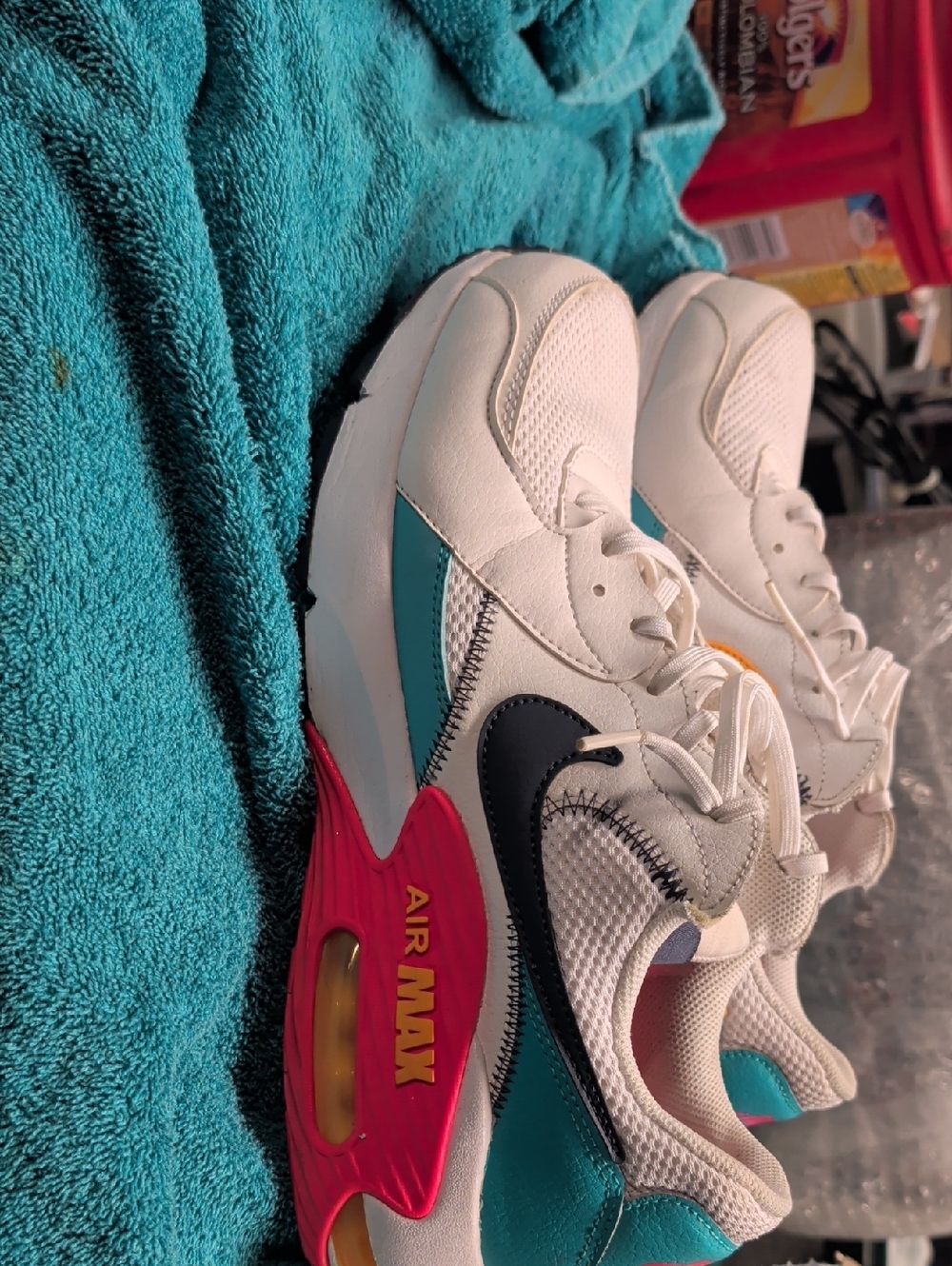 Nike White Teal Pink Accent Air Max Sneakers